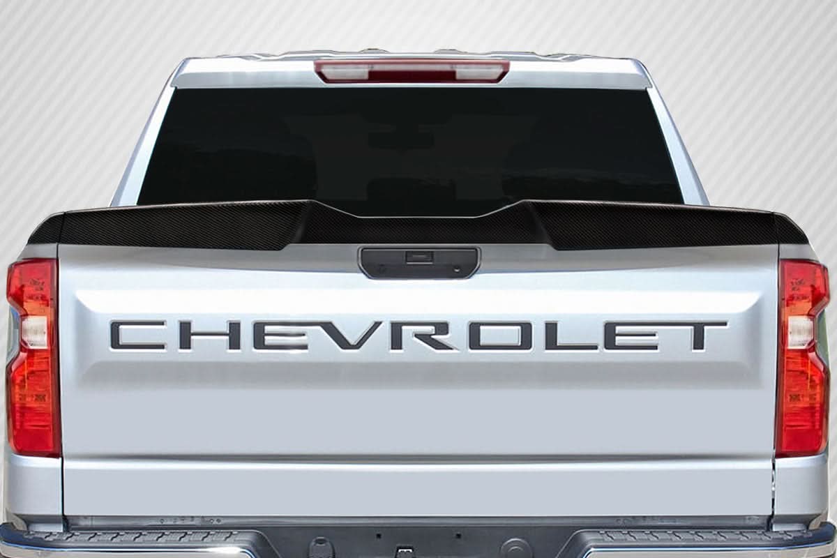 2019-2025 Chevrolet Silverado Tornado Style Rear Tailgate Wing Spoiler - Carbon Fiber