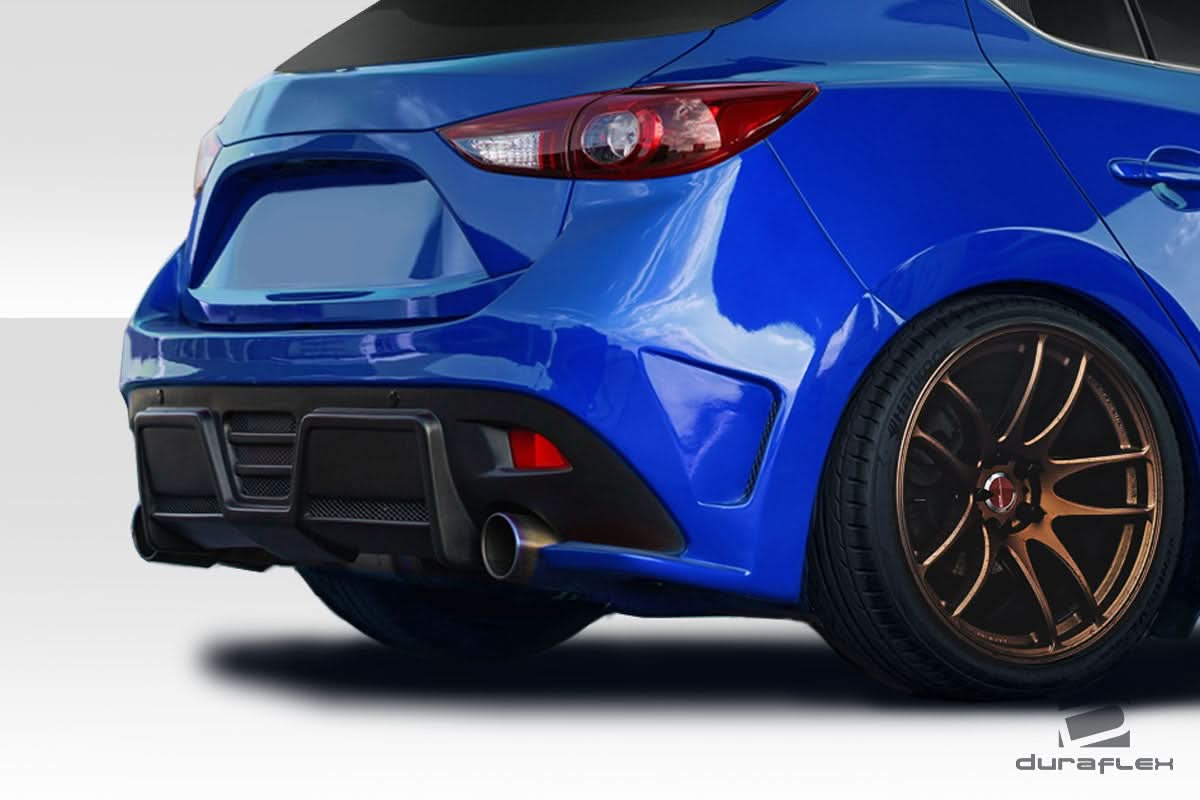 2014-2016 Mazda 3 Hatchback KSS Style Rear Bumper - FRP