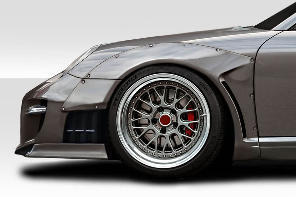2004-2007 Porsche 911 LBW Style Front Fender Flares - 4 Piece - FRP