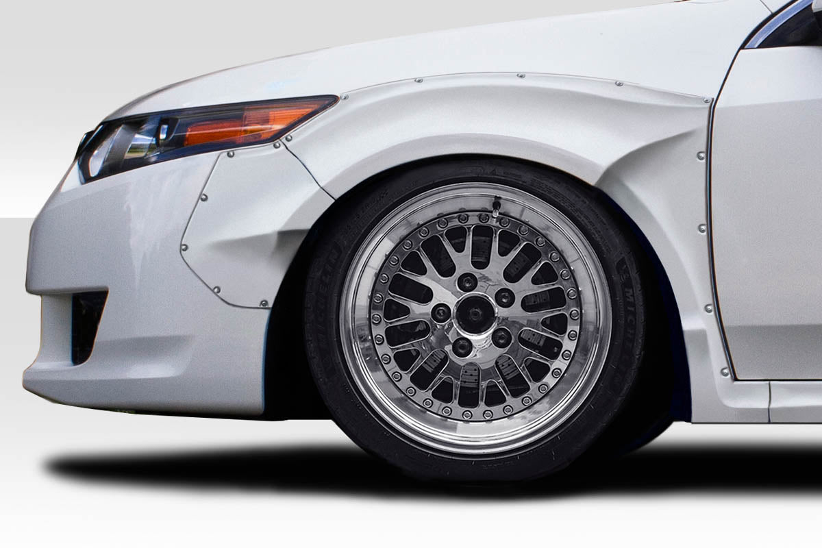 2009-2014 Acura TSX Khan Style Front Fender Flares - 4 Piece - FRP