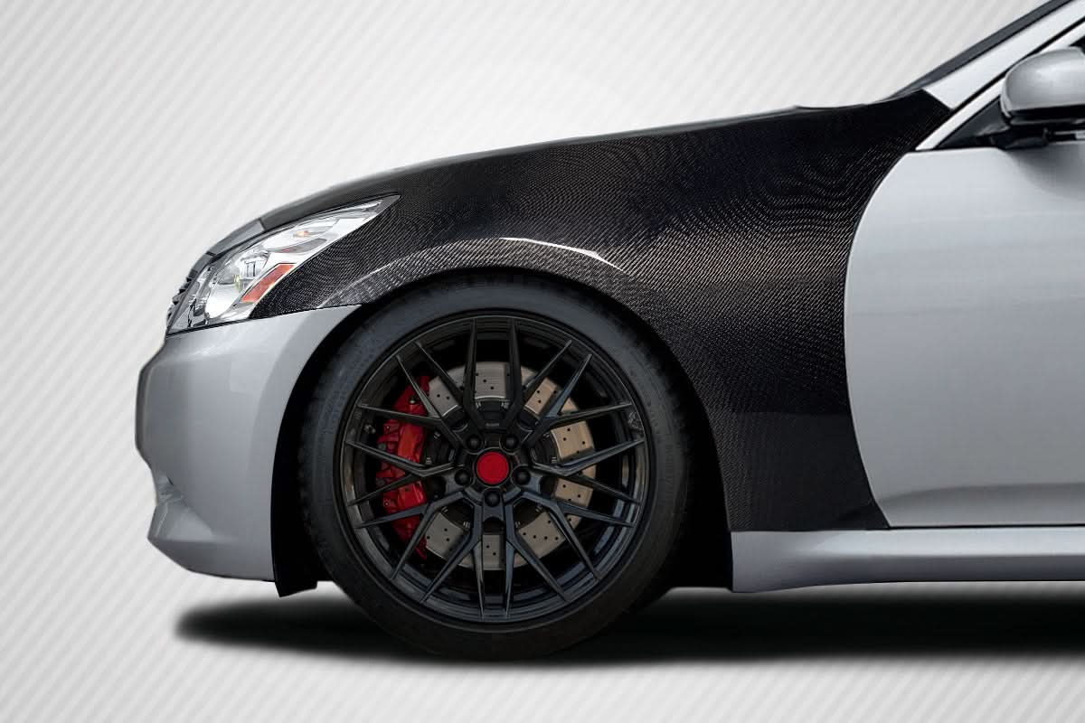 2007-2015 Infiniti G25/G35/G37/Q40 OEM Look Front Fenders - Carbon Fiber