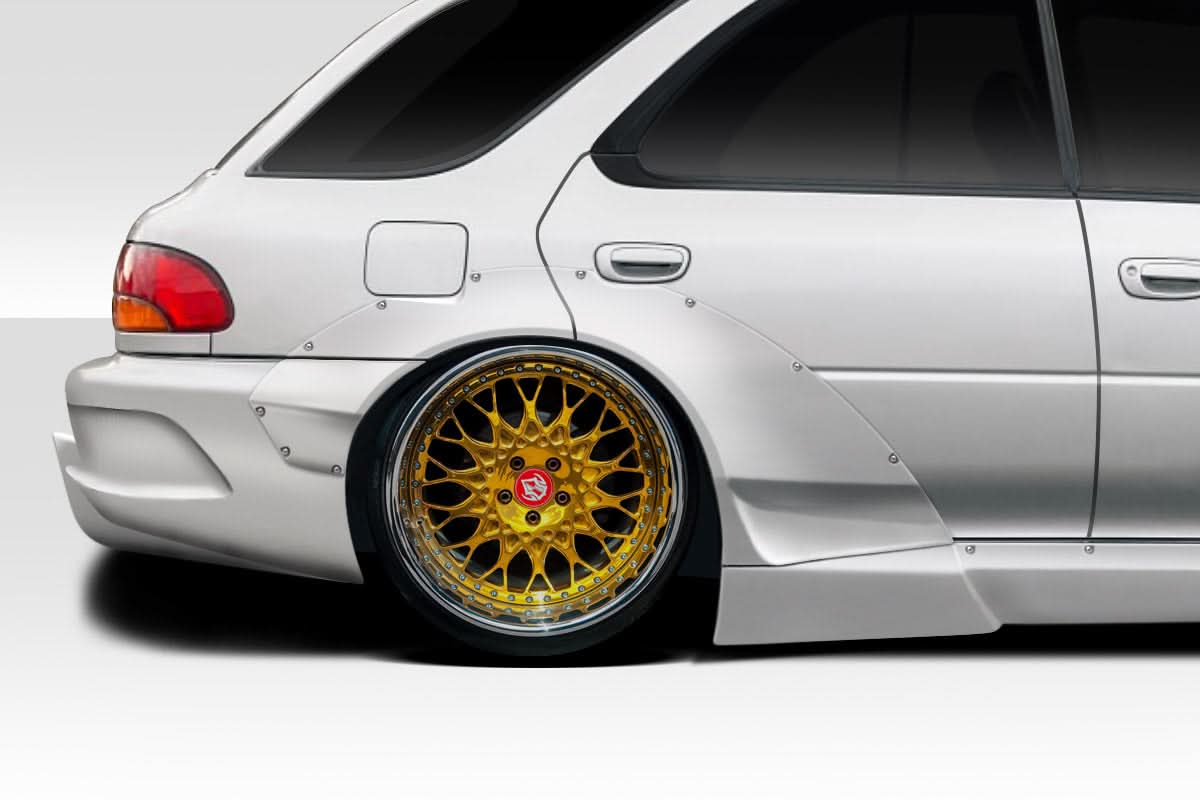 1993-2001 Subaru Impreza RBS Style Rear Fender Flares 6 Piece - FRP