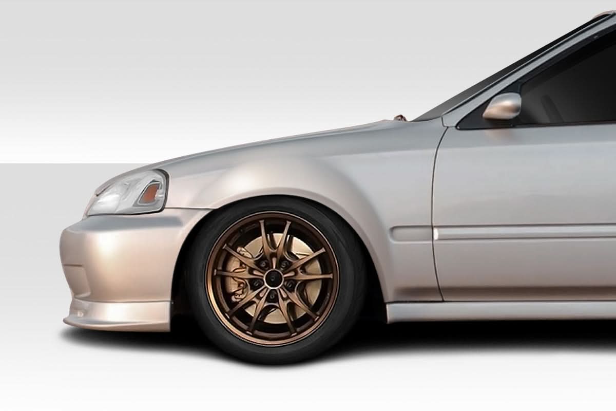 1999-2000 Honda Civic K-Spec Style Front Fenders - 2 Piece FRP