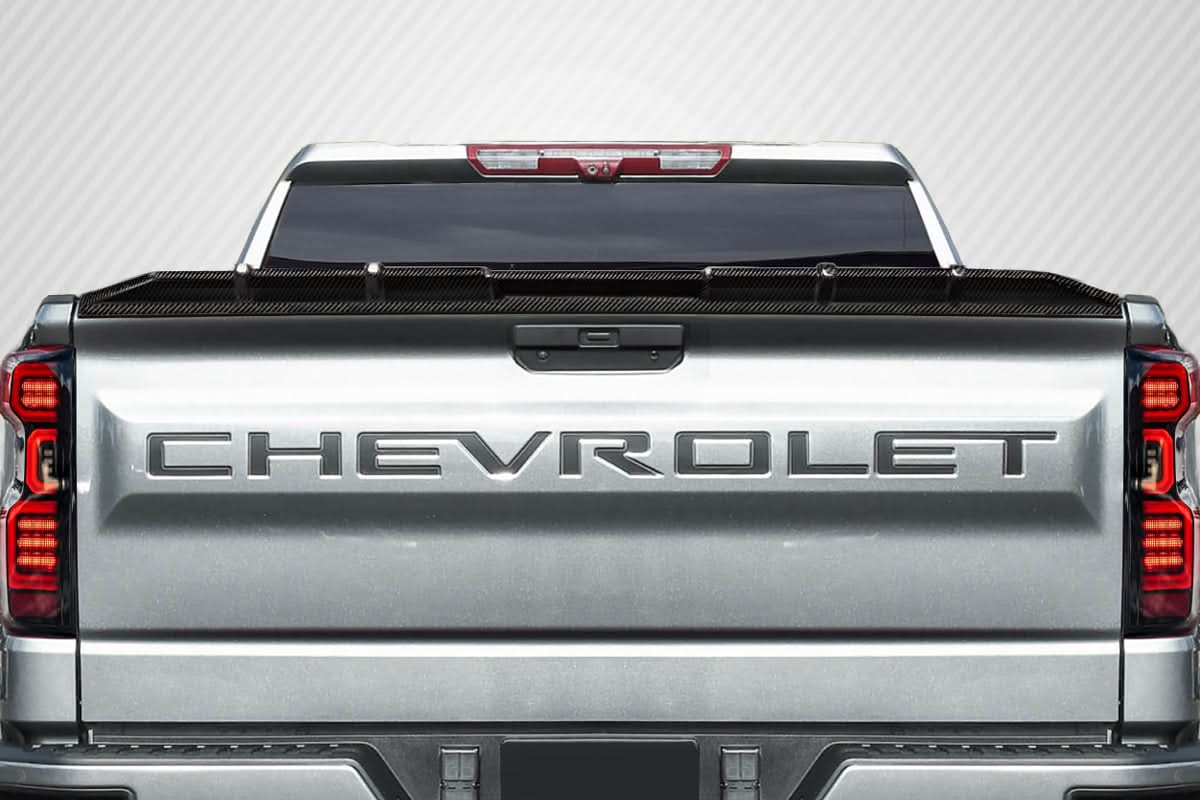 2019-2025 Chevrolet Silverado 1500 Street Runner Style Rear Tailgate Wing Spoiler - Carbon Fiber