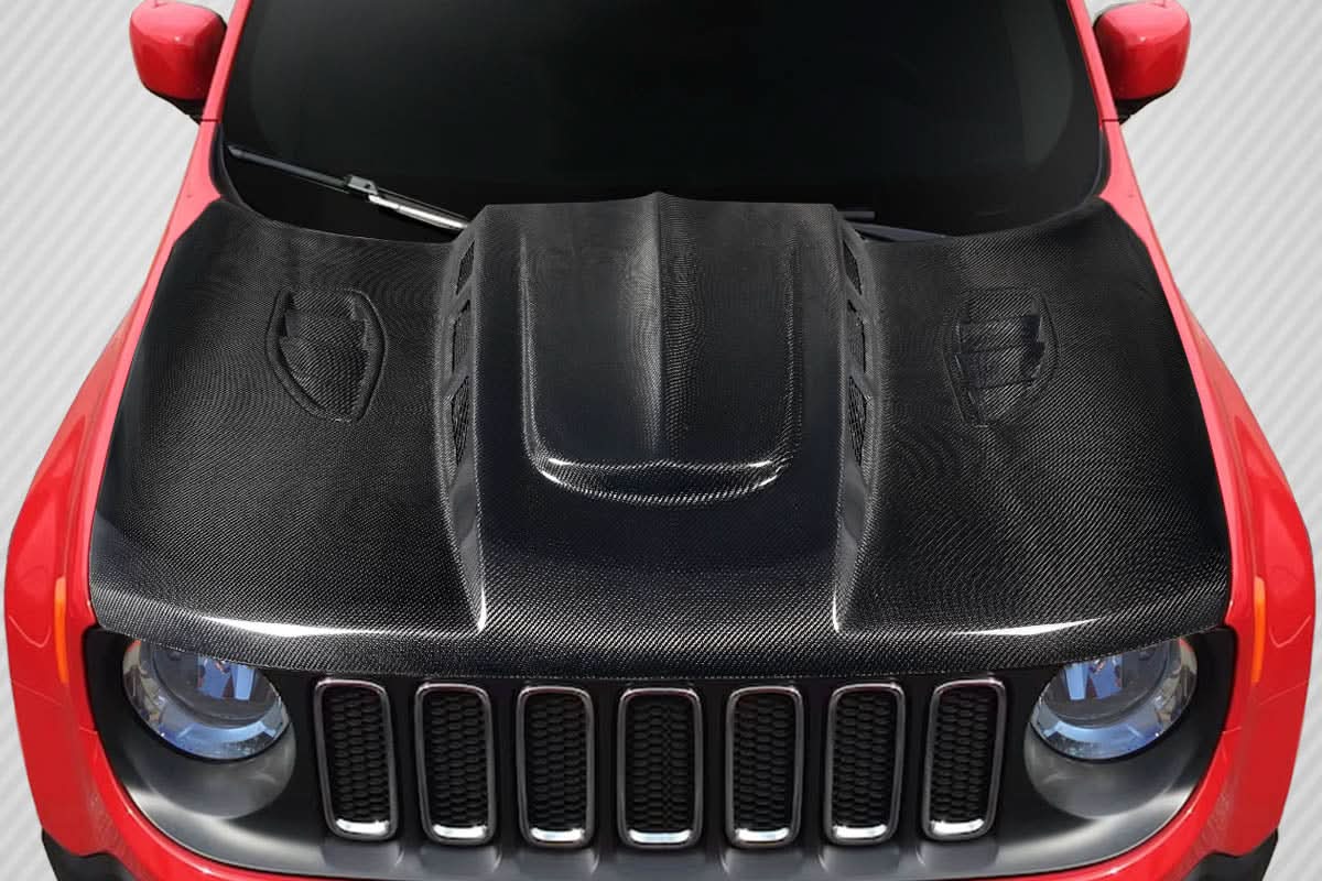 2015-2023 Jeep Renegade Thermal Style Hood - Carbon Fiber