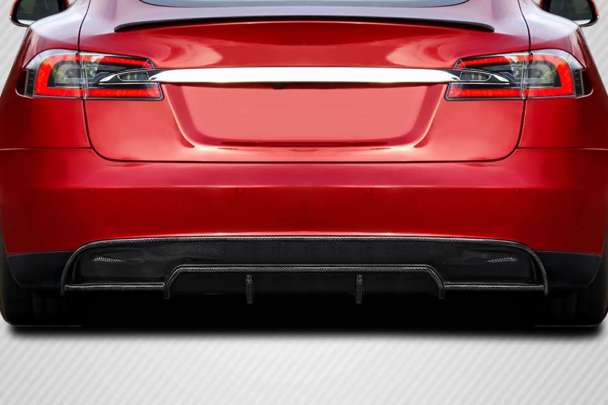 2012-2015 Tesla Model S Energon Style Rear Diffuser - Carbon Fiber