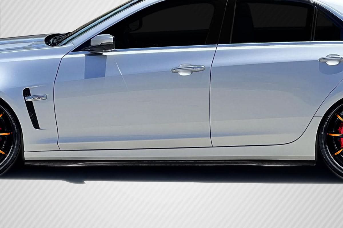 2016-2019 Cadillac CTS-V Alpha Style Side Skirt Splitters - Carbon Fiber