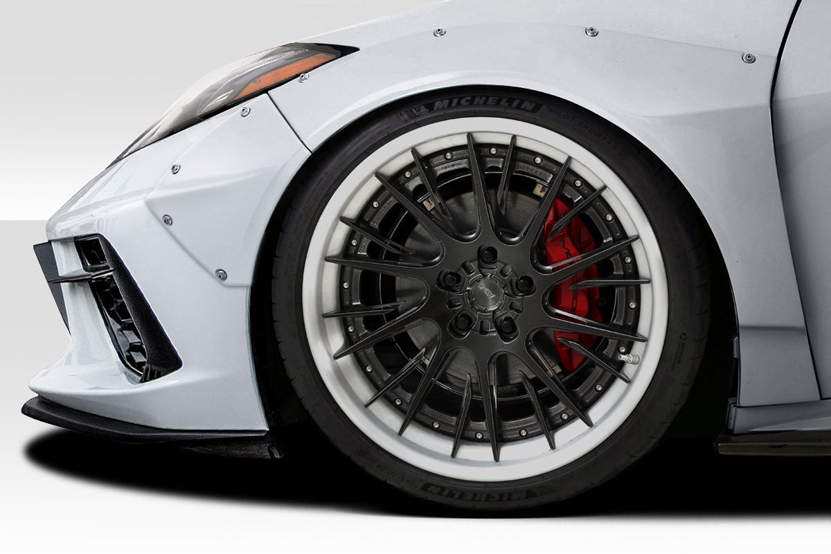 2020-2025 Chevrolet Corvette C8 Gran Veloce Style Wide Body Front Fender Flares - 4 Piece - FRP