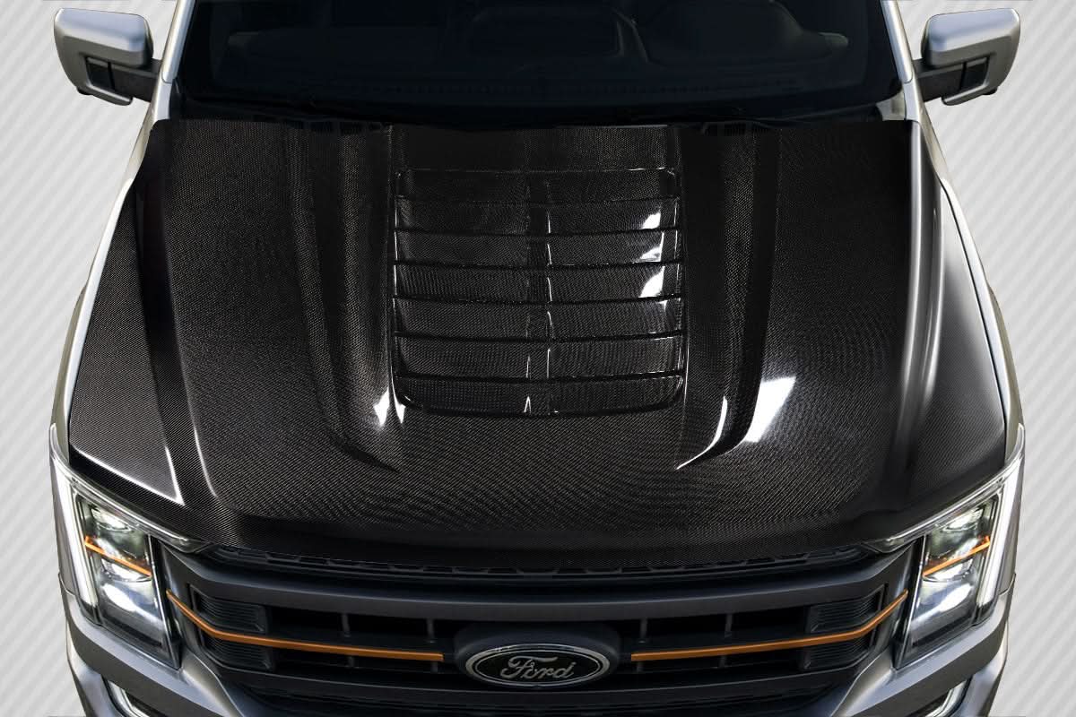 2017-2022 Ford Super Duty GT500 V2 Look Hood - Carbon Fiber