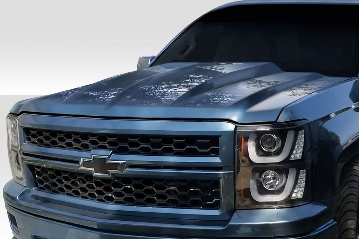 2014-2015 Chevrolet Silverado 2" Cowl Hood - 1 Piece - FRP