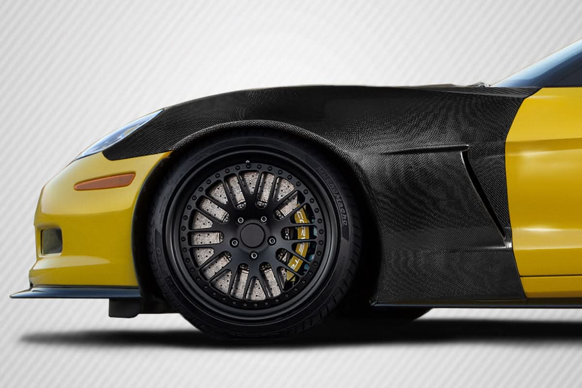 2005-2013 Chevrolet Corvette Z06 Look Front Fenders - Carbon Fiber
