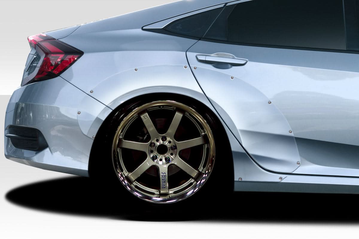 2016-2021 Honda Civic 4DR RBT Widebody Look Rear Fenders - 6 Piece - FRP