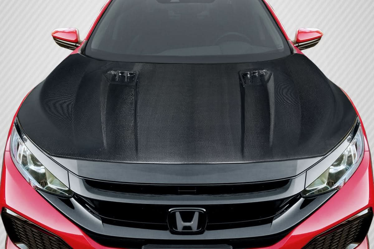 2016-2021 Honda Civic Broman Style Hood - Carbon Fiber