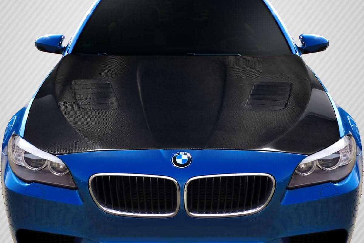 2011-2016 BMW 5 Series F10 Fusion Style Hood - Carbon Fiber