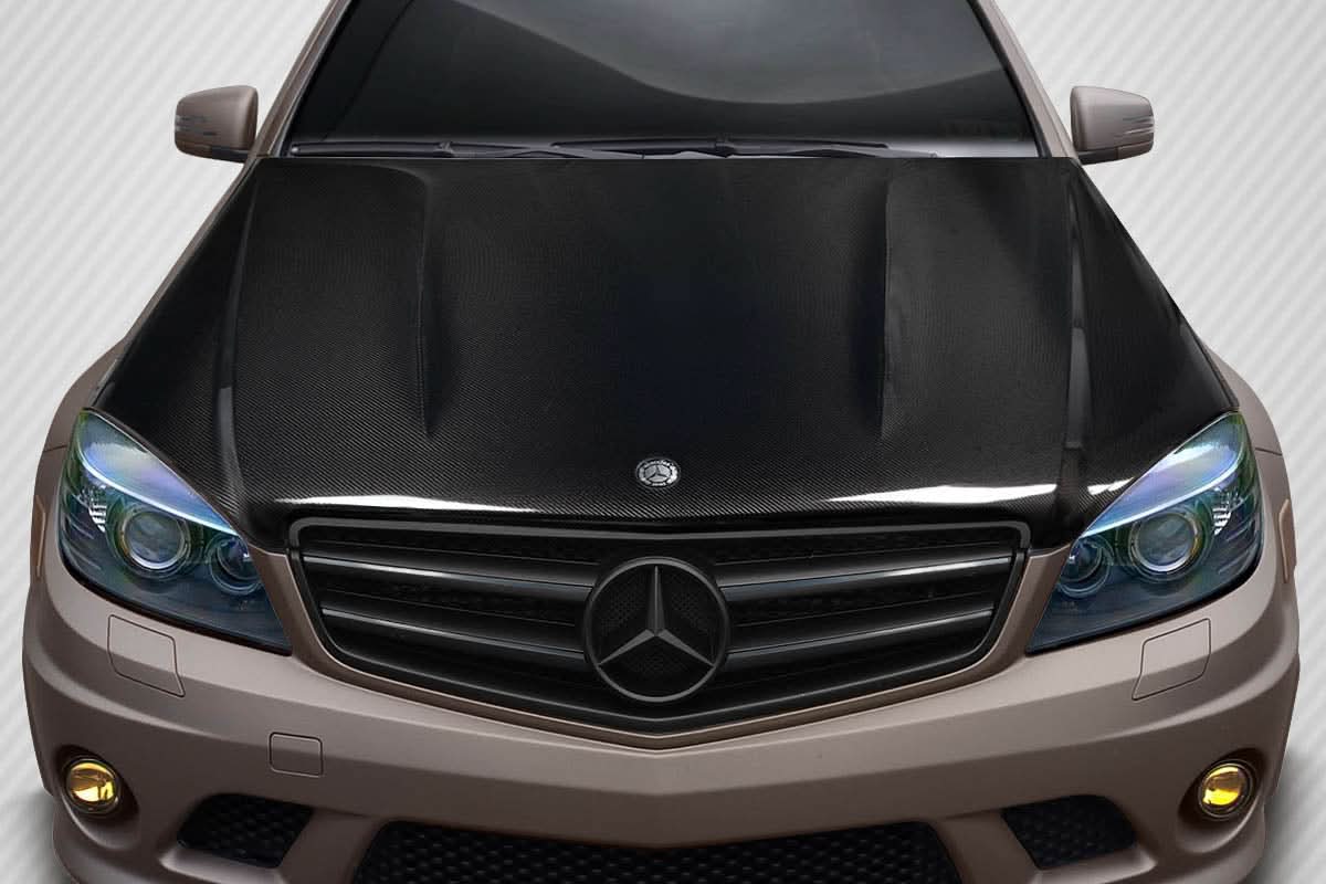 2008-2011 Mercedes C Class C63 V2 Style Hood - Carbon Fiber
