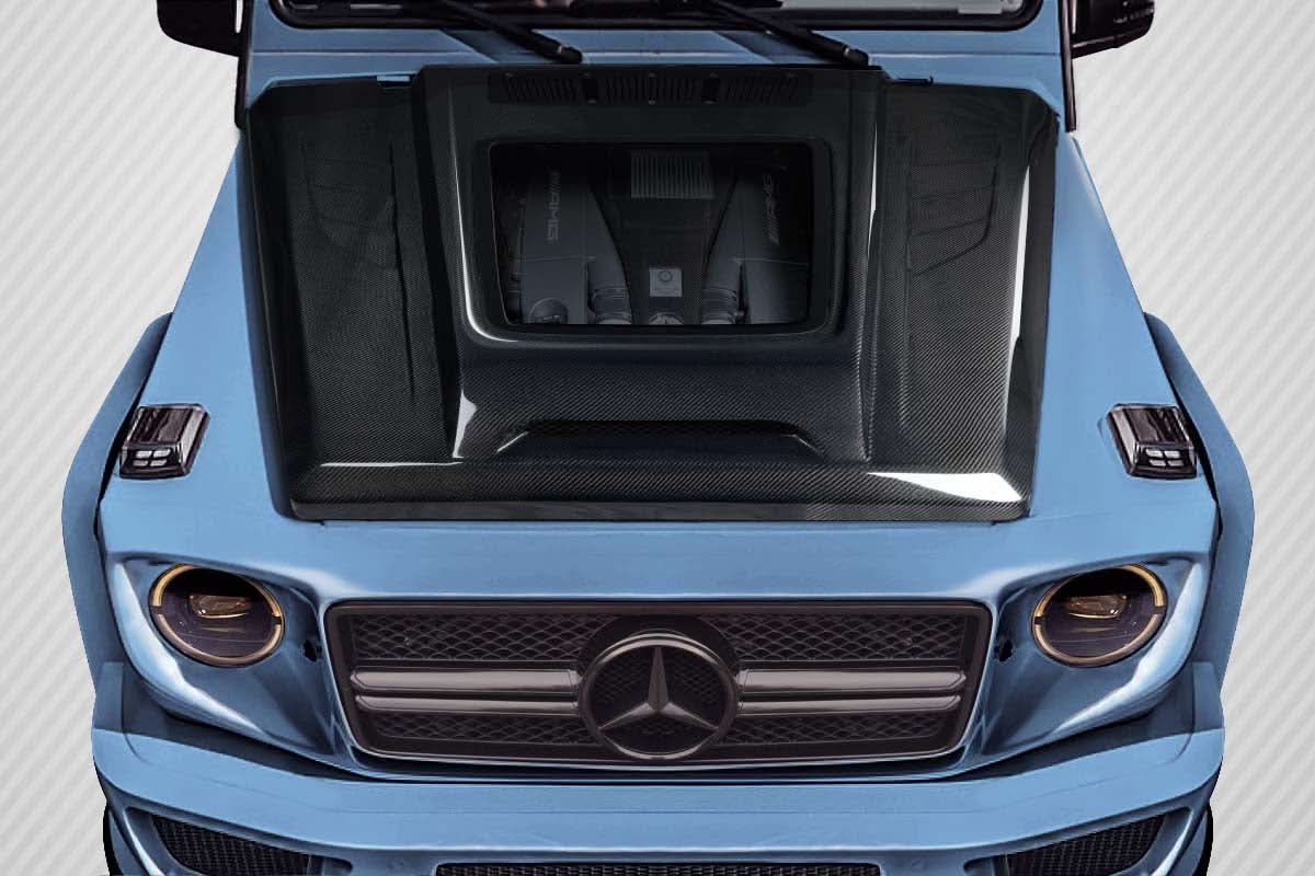 2000-2018 Mercedes G Class Window Style Hood - Carbon Fiber