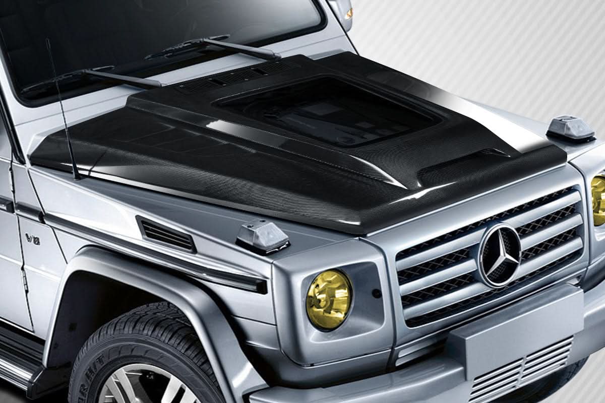2000-2018 Mercedes G Class Window Style Hood - Carbon Fiber