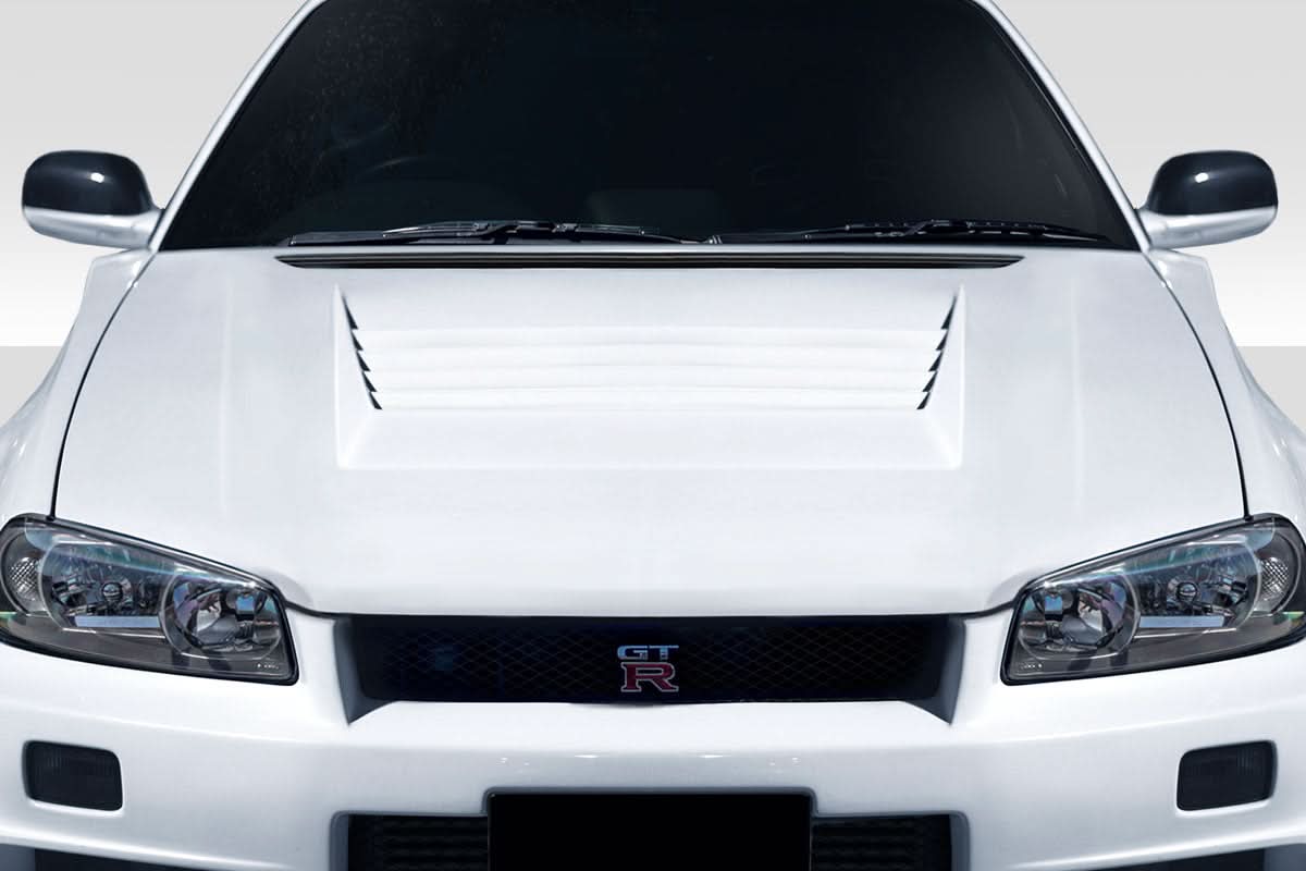 1999-2002 Nissan Skyline R34 D1 Style Hood - 1 Piece - FRP