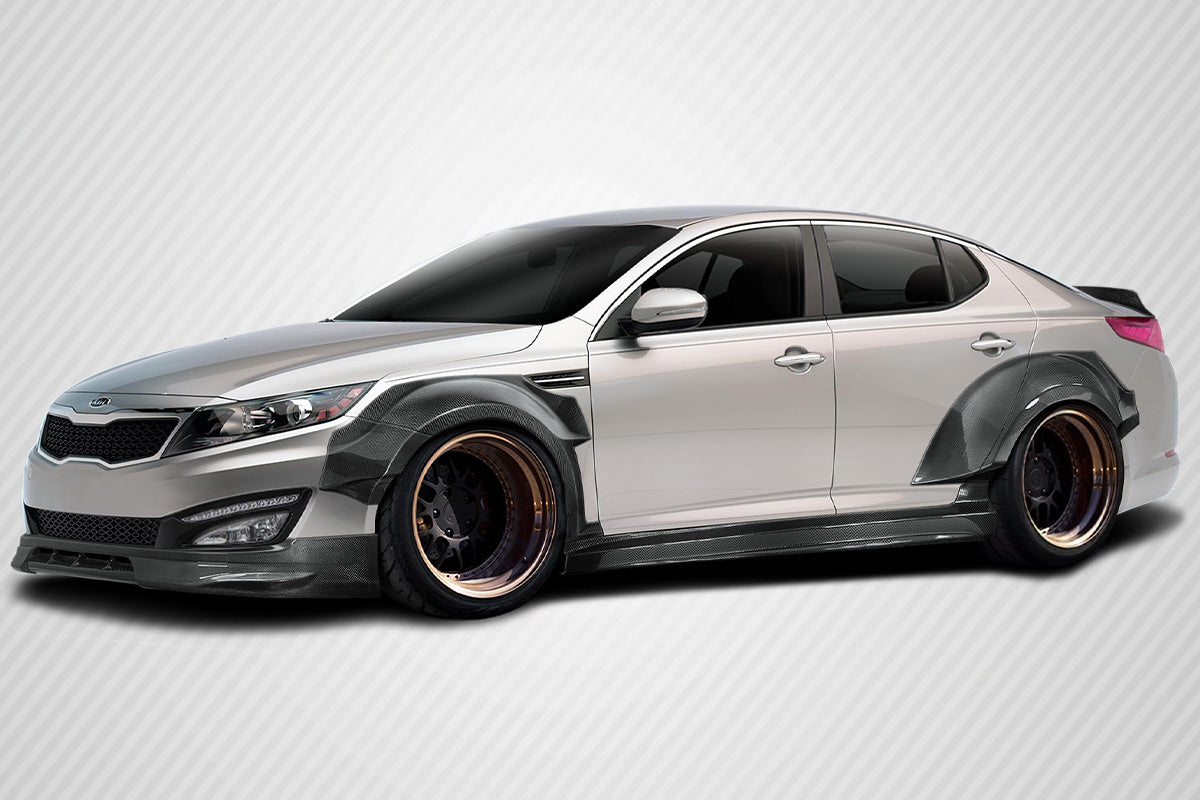 2011-2013 Kia Optima Carbon Creations CPR Body Kit - 14 Piece - Includes 116098 CPR Front Lip, 116247 CPR Side Skirts,, 116248 CPR Front Fender Flares, 116249 CPR Rear Fender Flares. 116246 CPR Rear Wing Spoiler (S)