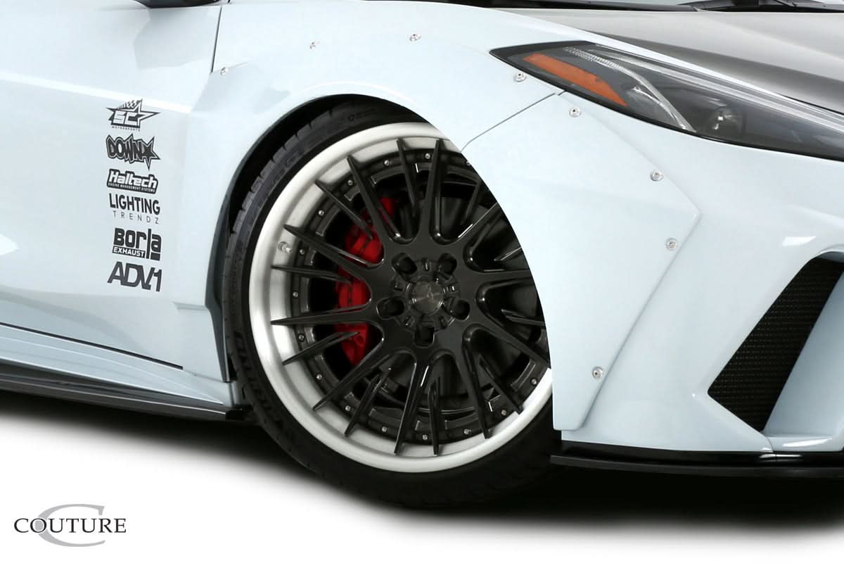 2020-2025 Chevrolet Corvette C8 Gran Veloce Style Wide Body Front Fender Flares - 4 Piece FRP