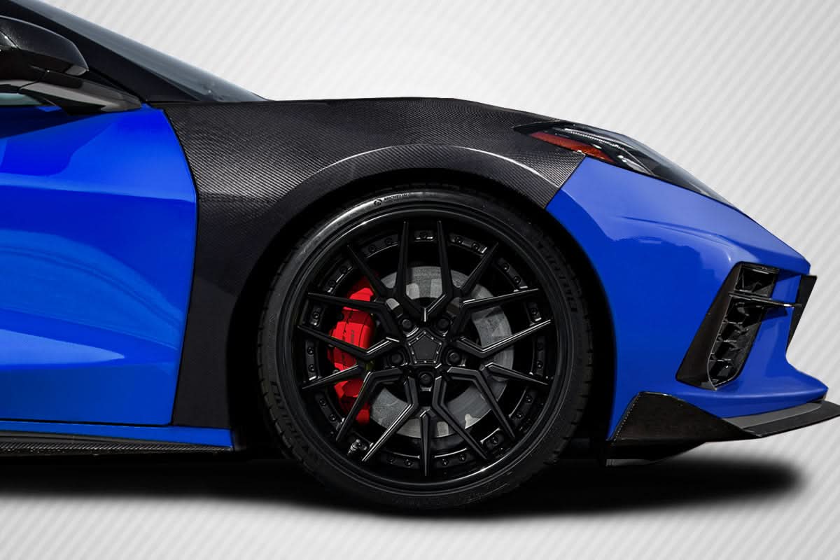 2020-2025 Chevrolet Corvette C8 OEM Look Front Fenders - Carbon Fiber