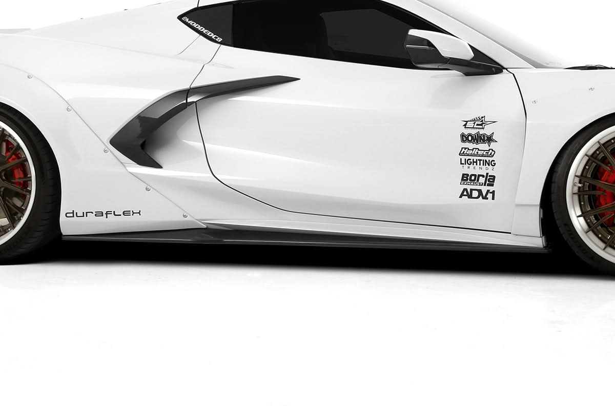 2020-2025 Chevrolet Corvette C8 Gran Veloce Style Side Skirt Splitters - FRP