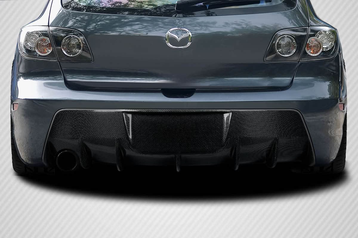 2004-2009 Mazda Mazdaspeed 3 Corkscrew Style Rear Diffuser - Carbon Fiber