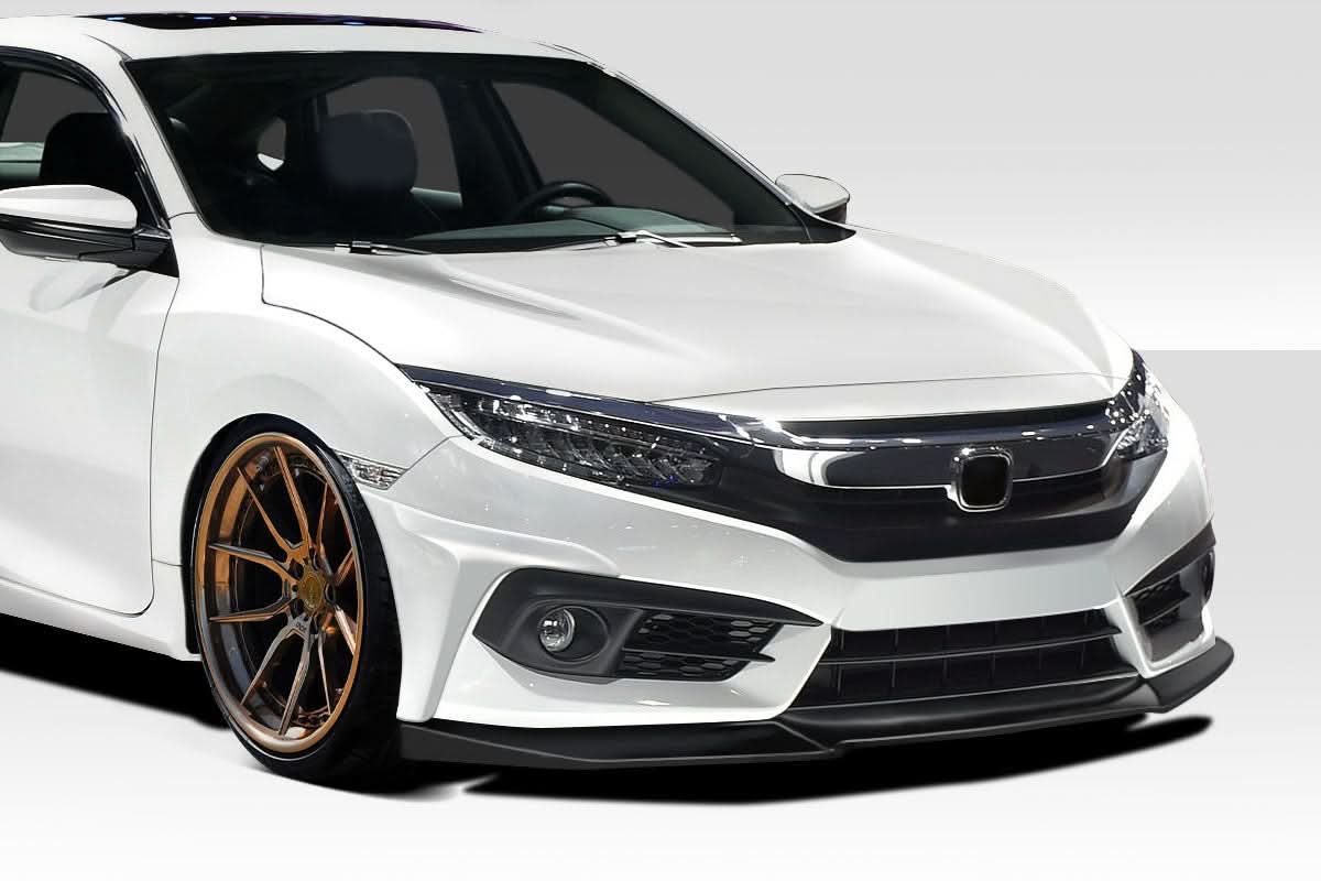 2016-2018 Honda Civic Yoka Style Front Lip Spoiler - 3 Piece - FRP