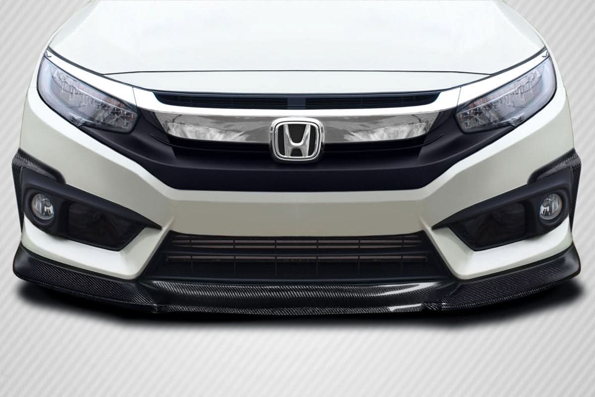 2016-2018 Honda Civic Yoka Style Front Lip Spoiler - Carbon Fiber