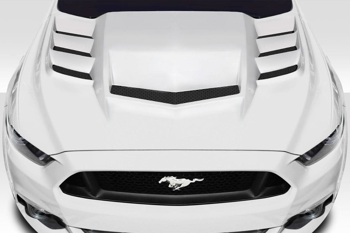 2015-2017 Ford Mustang Interceptor Style Hood - 1 Piece - FRP