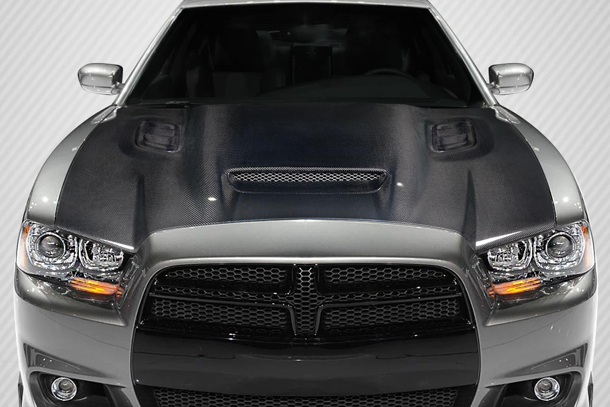 2011-2014 Dodge Charger Hellcat Redeye Look Hood - Carbon Fiber