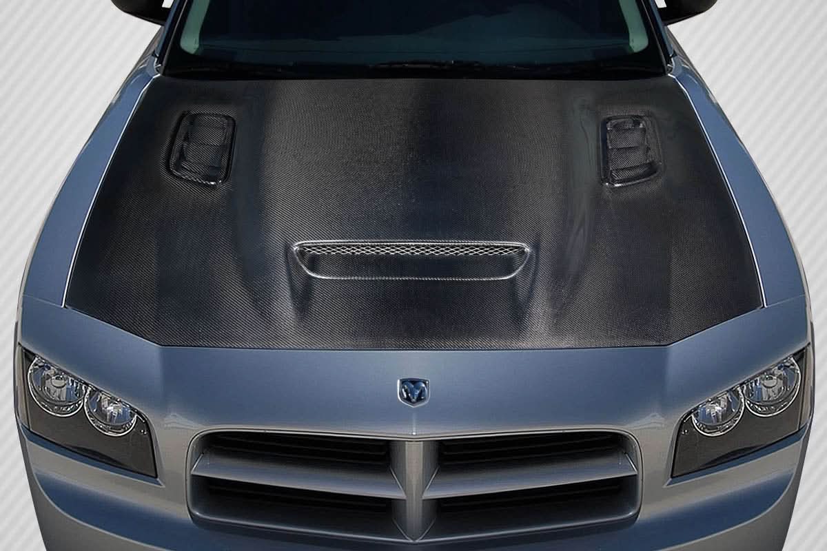 2006-2010 Dodge Charger Hellcat Redeye Look Hood - Carbon Fiber