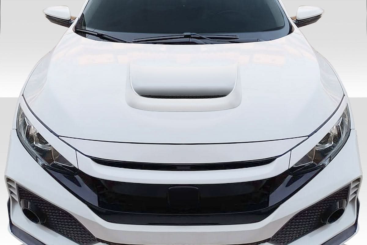 1992-2020 Honda Civic GTAK Style Hood Scoop - 1 Piece Carbon Fiber