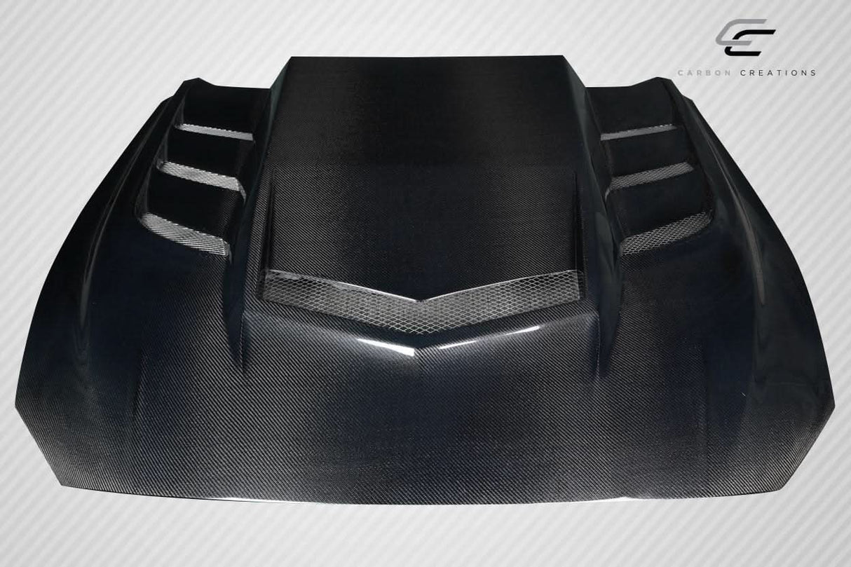 2018-2023 Ford Mustang Interceptor Style Hood - Carbon Fiber