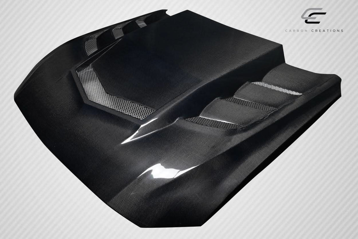 2018-2023 Ford Mustang Interceptor Style Hood - Carbon Fiber