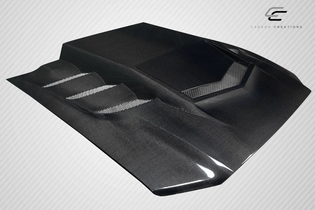 2013-2014 Ford Mustang Interceptor Style Hood - Carbon Fiber