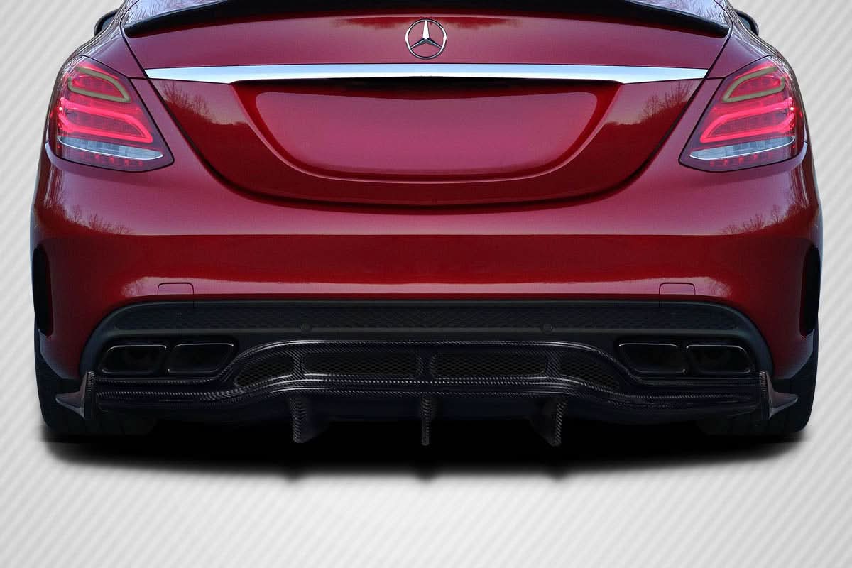 2015-2020 Mercedes C Class W205 Weaver Style Rear Diffuser - Carbon Fiber