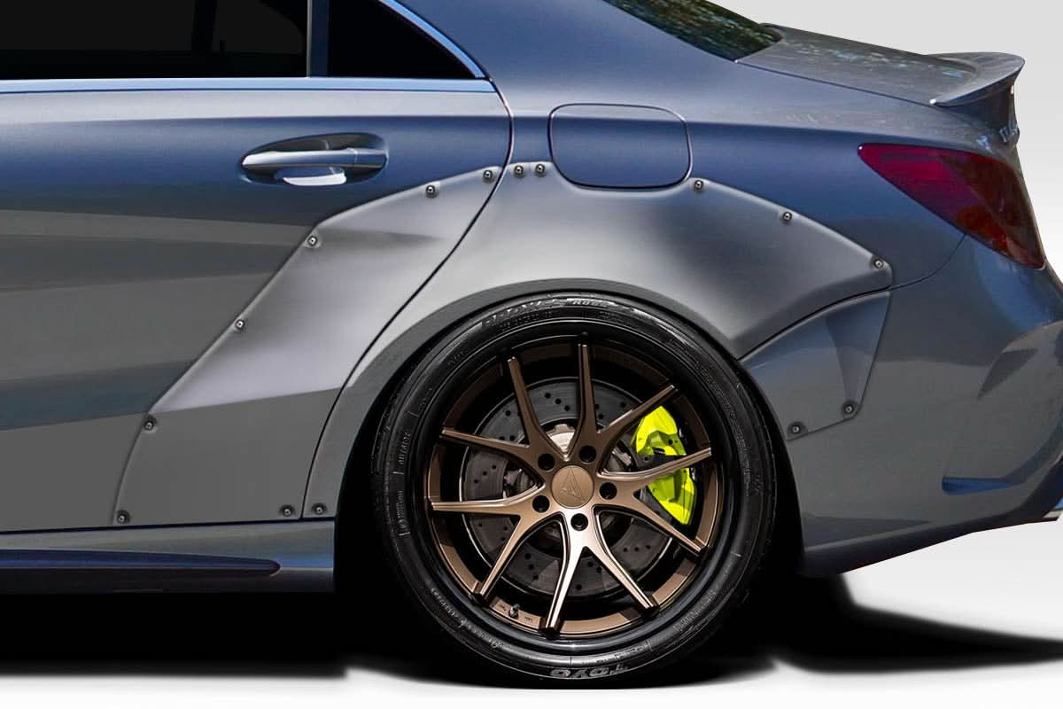 2014-2015 Mercedes CLA Class CLA45 Facta Style Rear Fender Flares - FRP