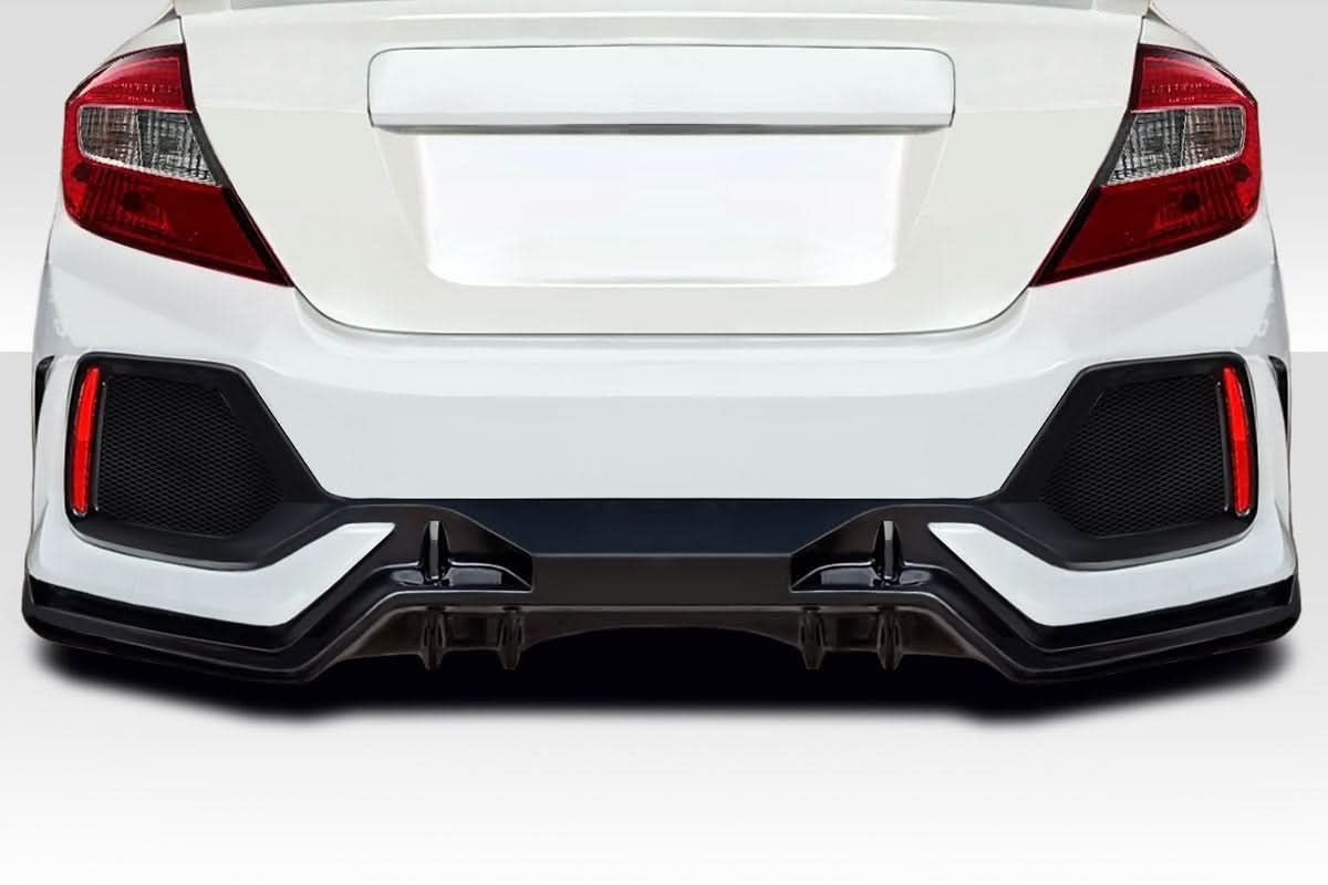 2012-2015 Honda Civic FK8 Style Rear Bumper - 1 Piece - FRP