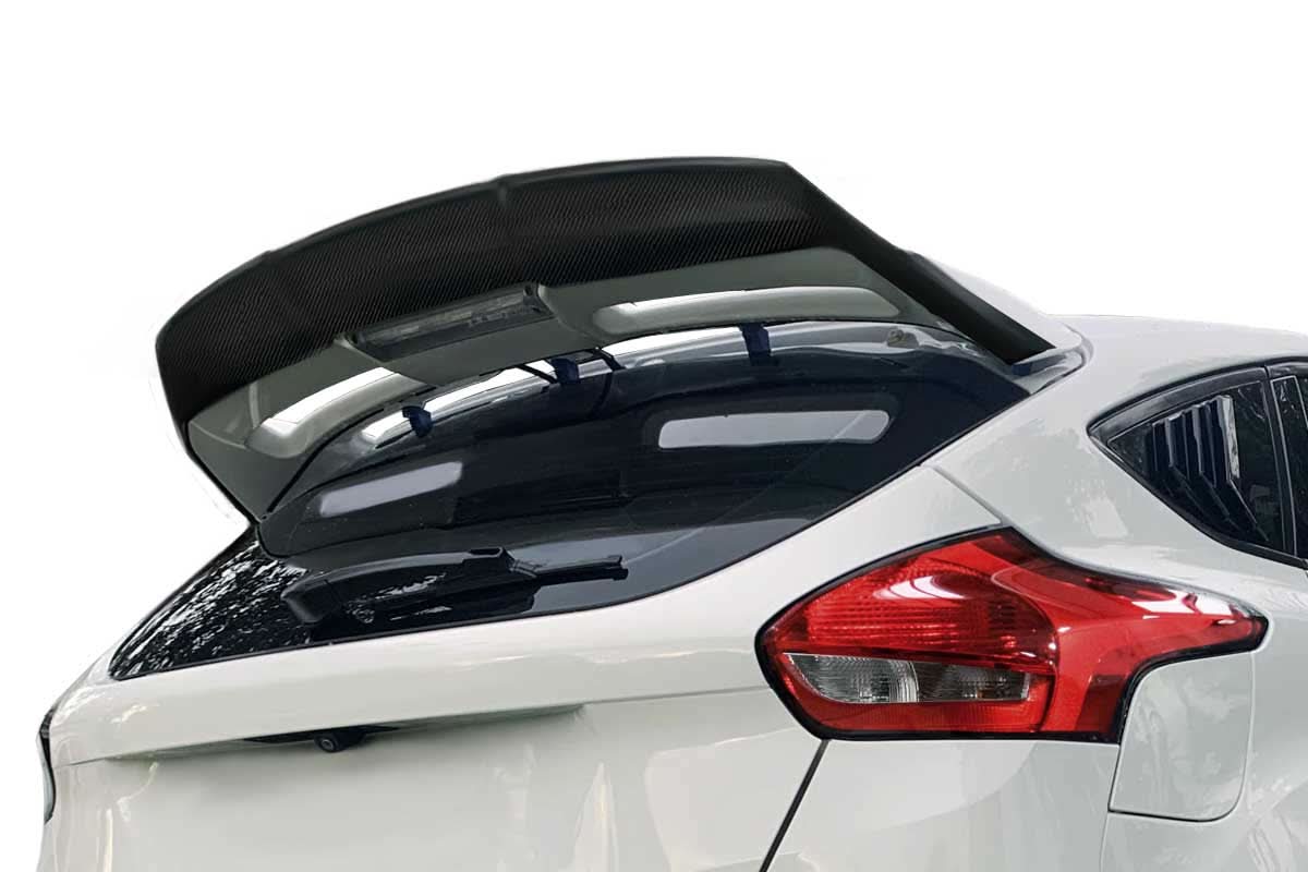 2015-2018 Ford Focus ST Walla Style Rear Wing Spoiler Extension - Carbon Fiber