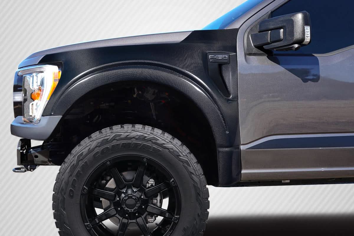 2021-2023 Ford F-150 Maxxen Style Front Fenders - Carbon Fiber