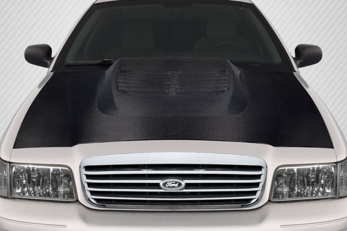1998-2011 Ford Crown Victoria GT500 Look Hood - Carbon Fiber