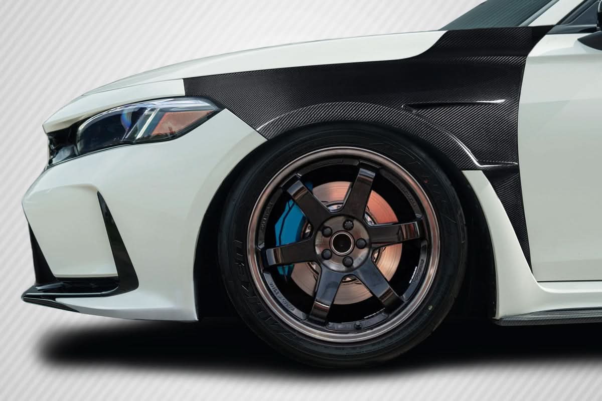 2023-2025 Honda Civic Type R Akora Style Front Fenders - Carbon Fiber