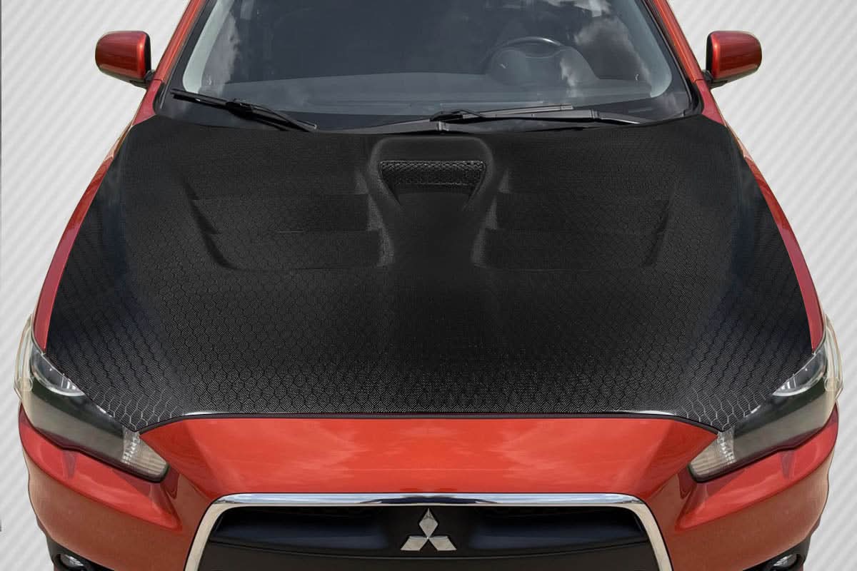 2008-2017 Mitsubishi Lancer Geo6ix Style GT Concept Hood - Carbon