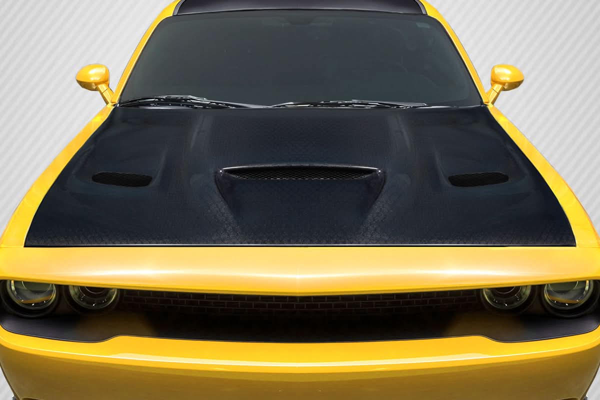 2008-2023 Dodge Challenger Geo6ix Hellcat Look Hood - Dritech Carbon