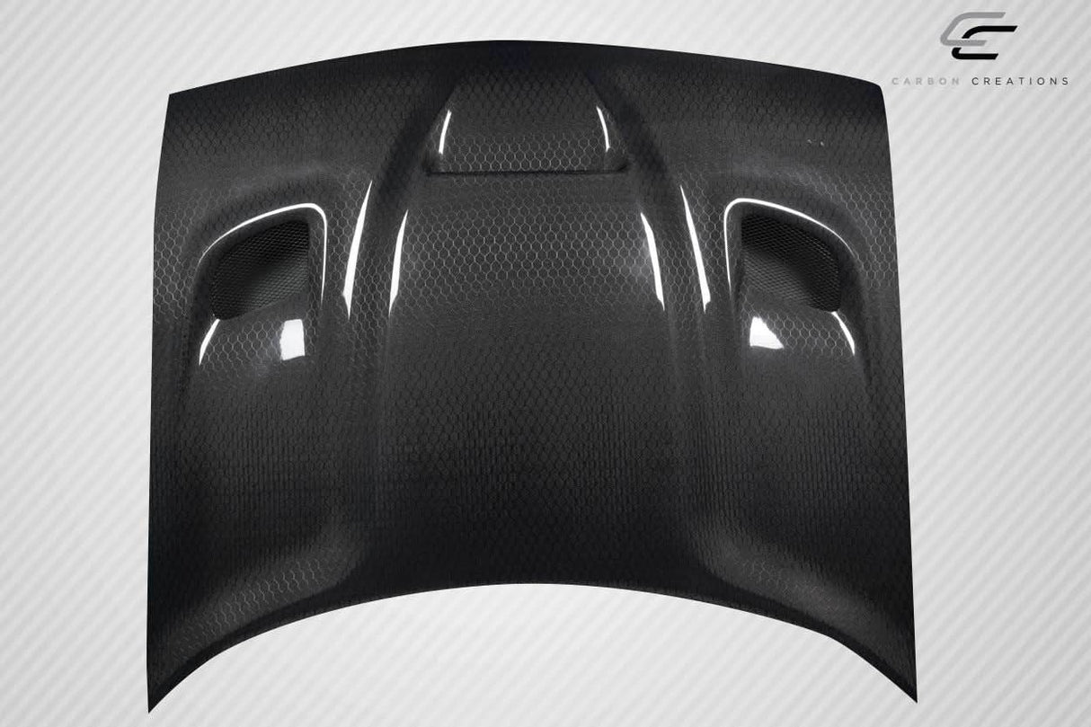 2008-2023 Dodge Challenger Geo6ix Hellcat Look Hood - Dritech Carbon