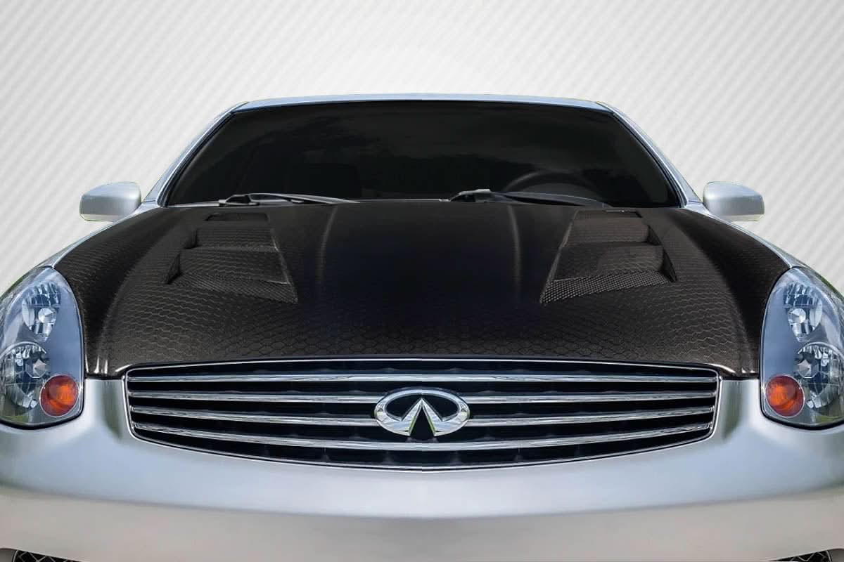 2003-2007 Infiniti G35 Geo6ix Style Hood - Dry Carbon