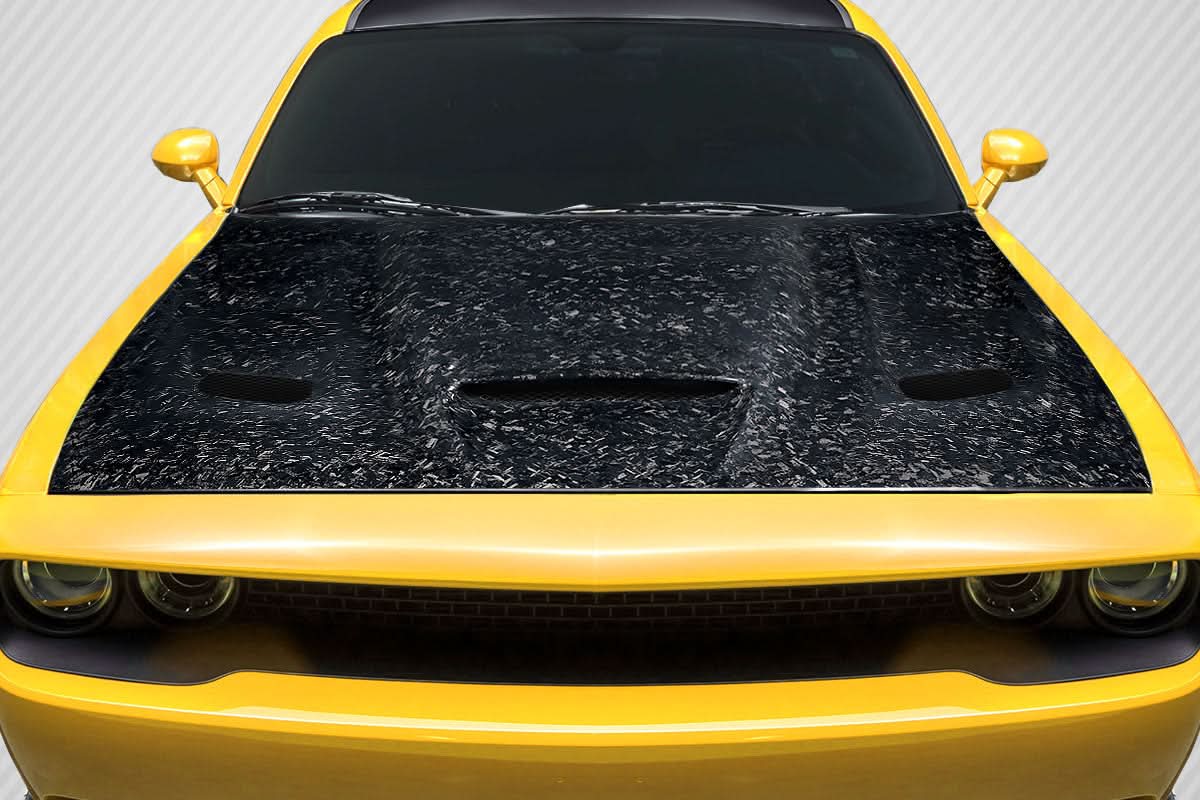 2008-2023 Dodge Challenger Hellcat Look Hood - Carbon Fiber
