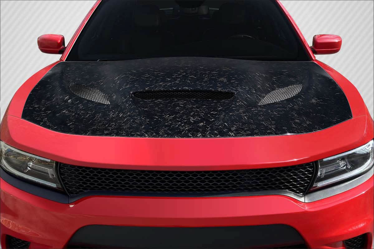 2015-2023 Dodge Charger Hellcat Look Hood - Carbon Fiber