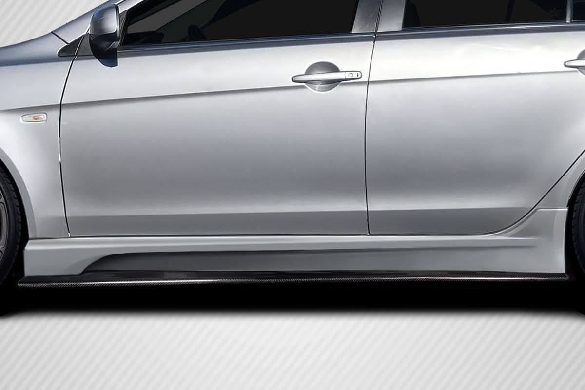 2008-2017 Mitsubishi Lancer Vantix Style Side Skirt Splitters - Carbon Fiber